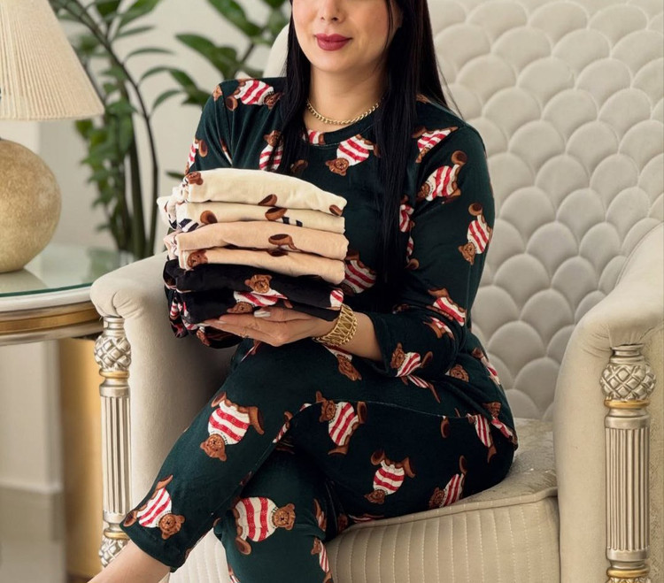 ست بلوز و شلوار زنانه مخمل وارداتی شیک ۰۱