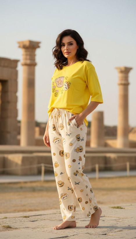 ست تیشرت و شلوار زنانه عروسکی