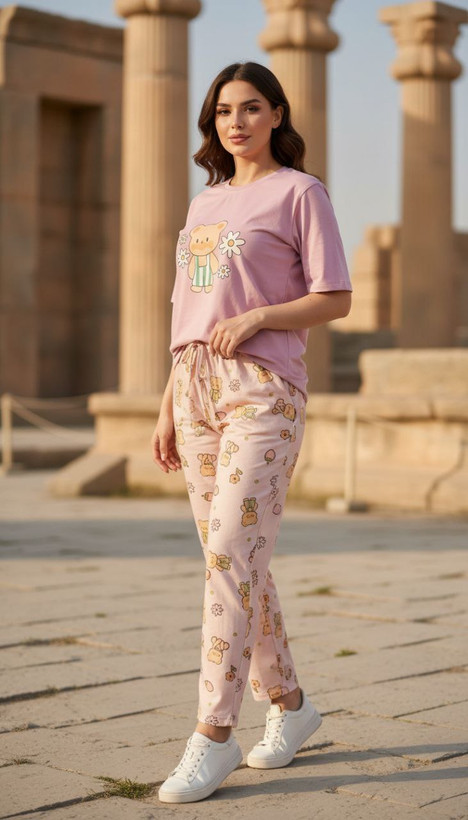 ست تیشرت و شلوار زنانه عروسکی