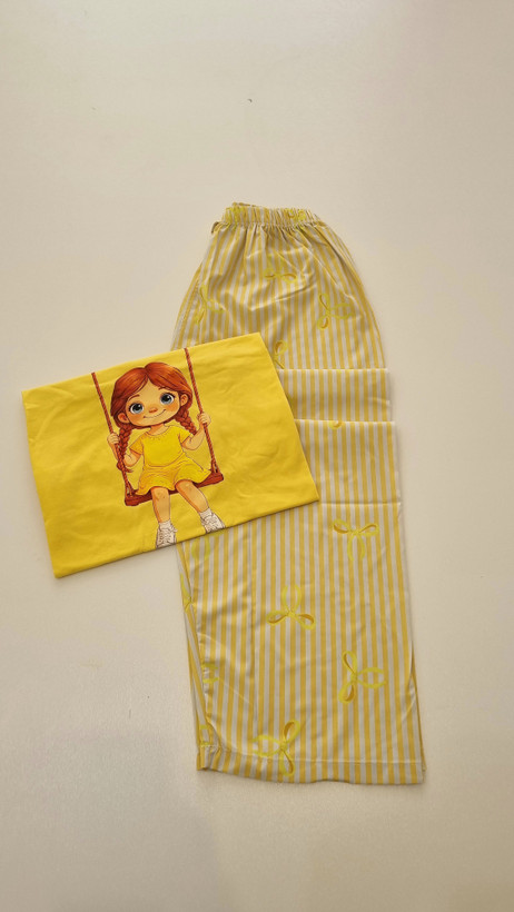 ست تیشرت و شلوار زنانه نخ پنبه
